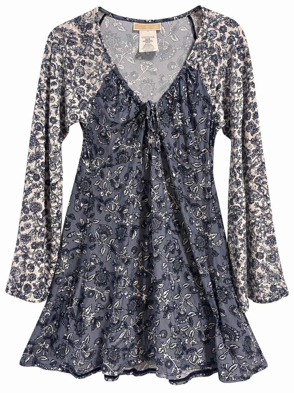 Michael Kors Floral Swim Cover-Up Dress XS/S Blue Grey NWOT